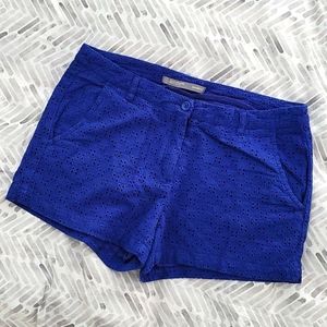 Blue eyelet shorts